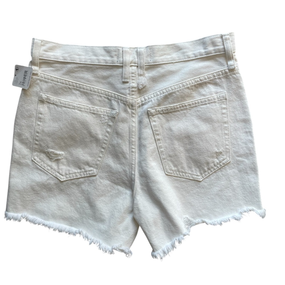 Free People We the Free Distressed NWT White Denim Shorts Size 28 - Picture 6 of 11